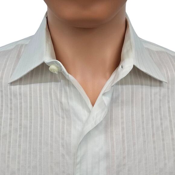 Tommy Bahama Dress Shirt Men 15.5 / 34-35 White Striped Long Sleeve - Picture 4 of 14